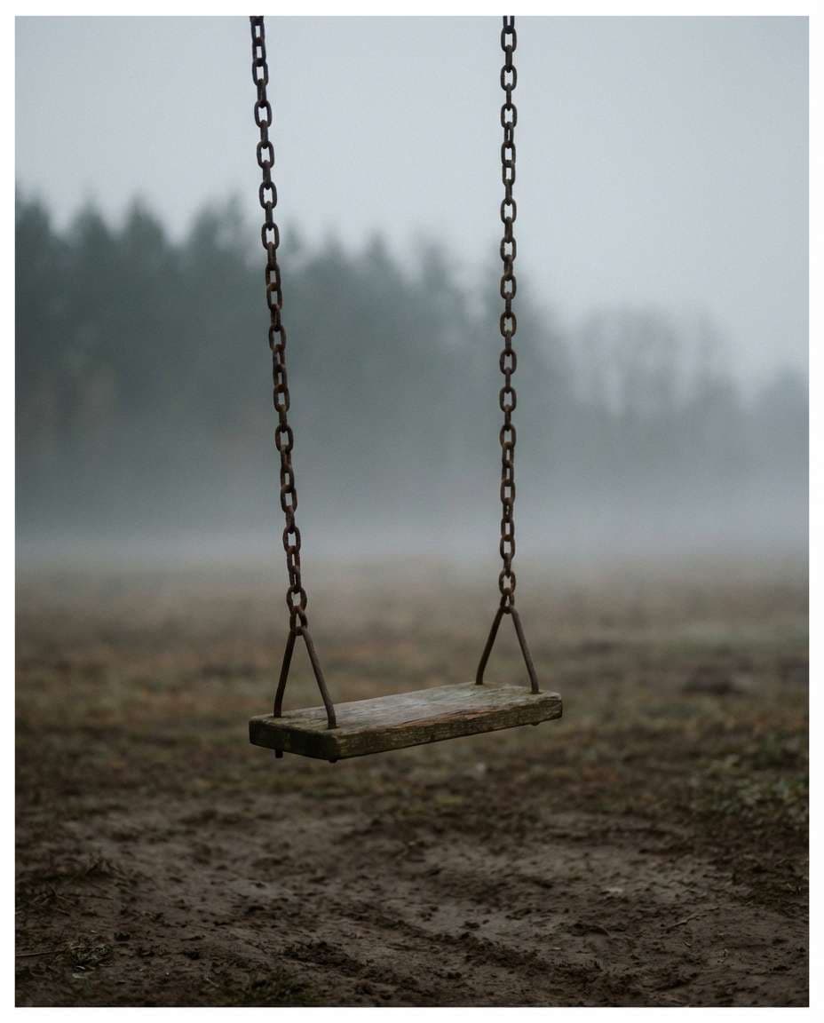 abandoned playground fog photo