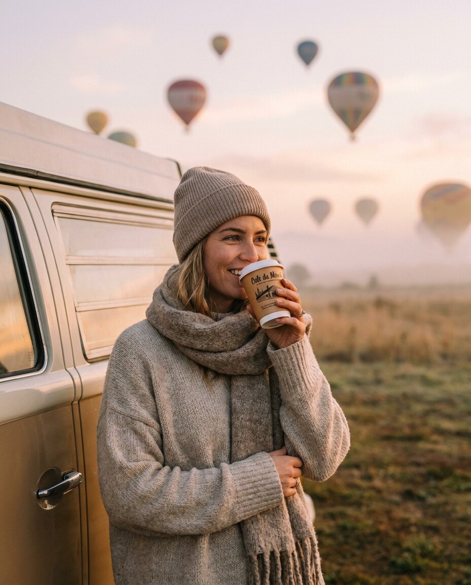cozy sweater travel shot photo