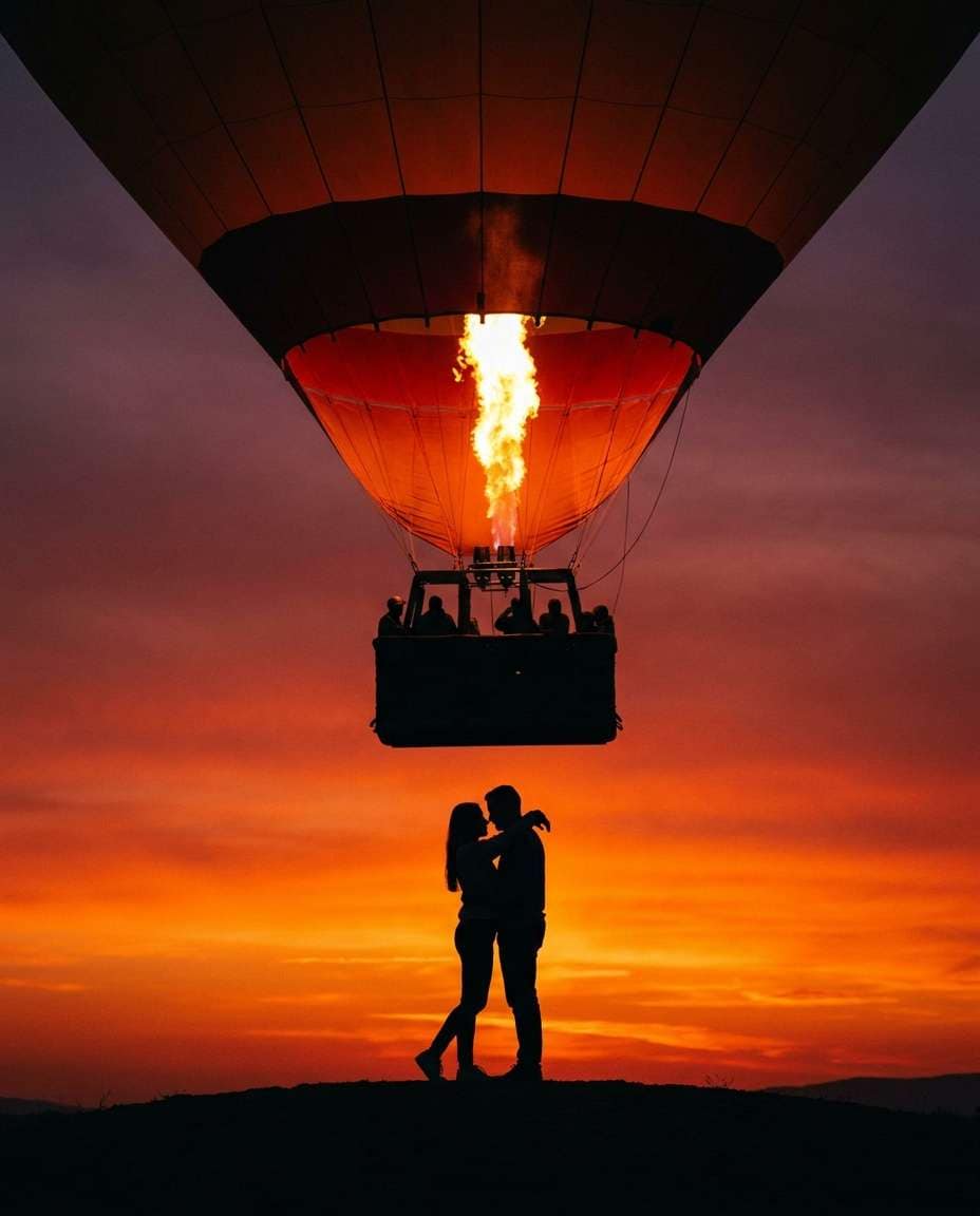 silhouette at sunset photo