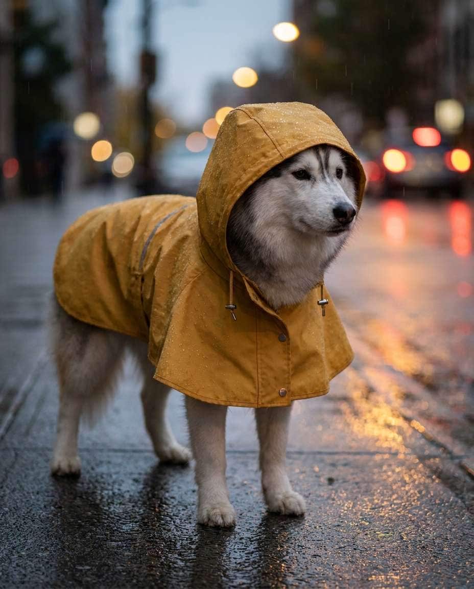 raincoat street style photo