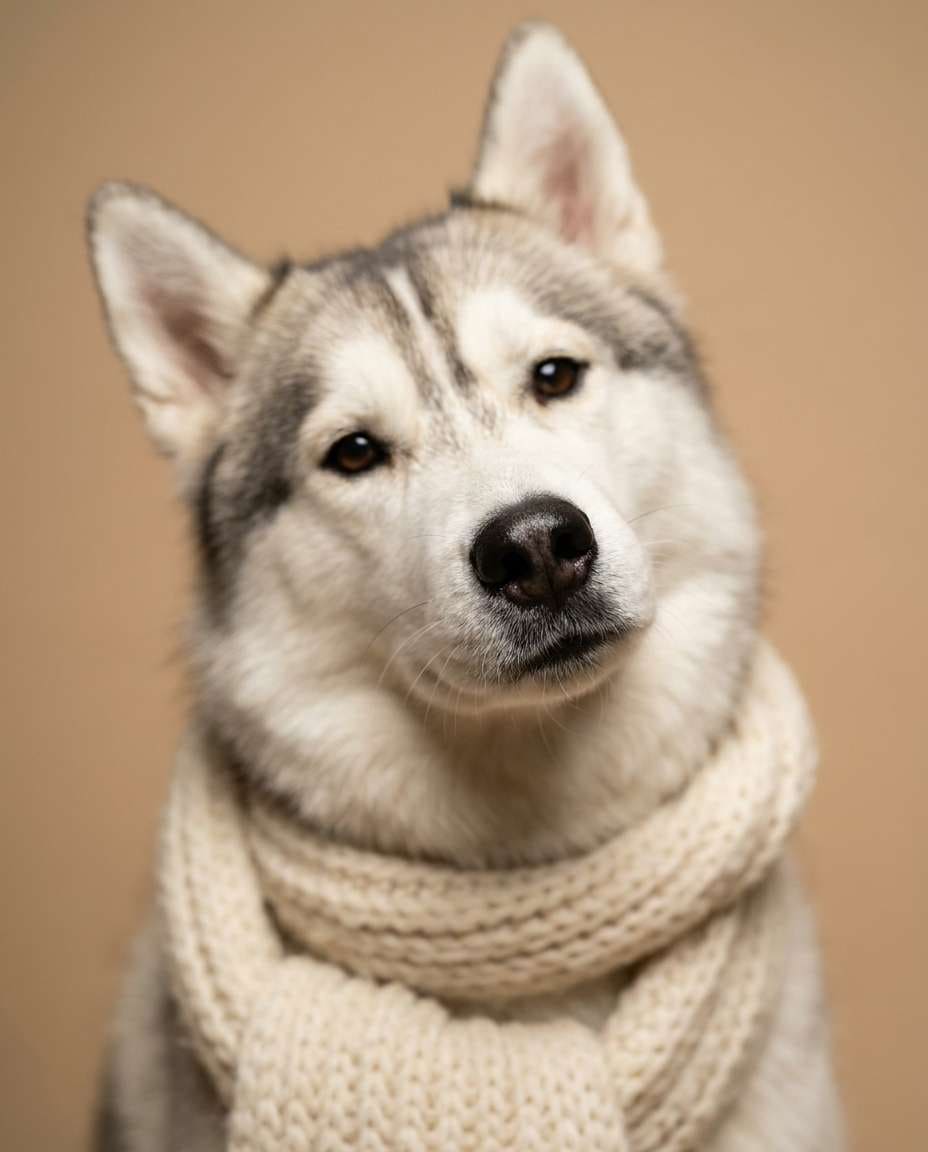cozy scarf studio photo