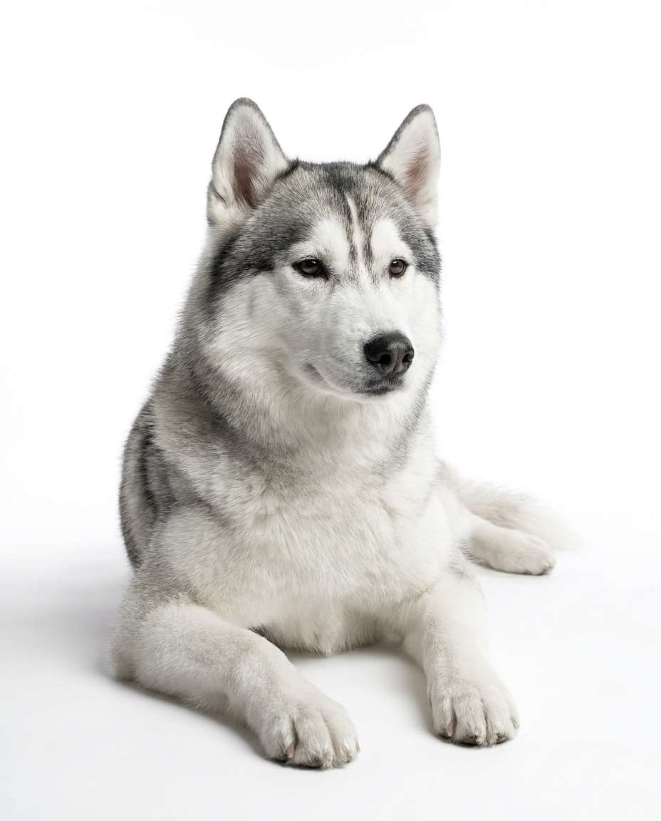 minimalist white studio photo