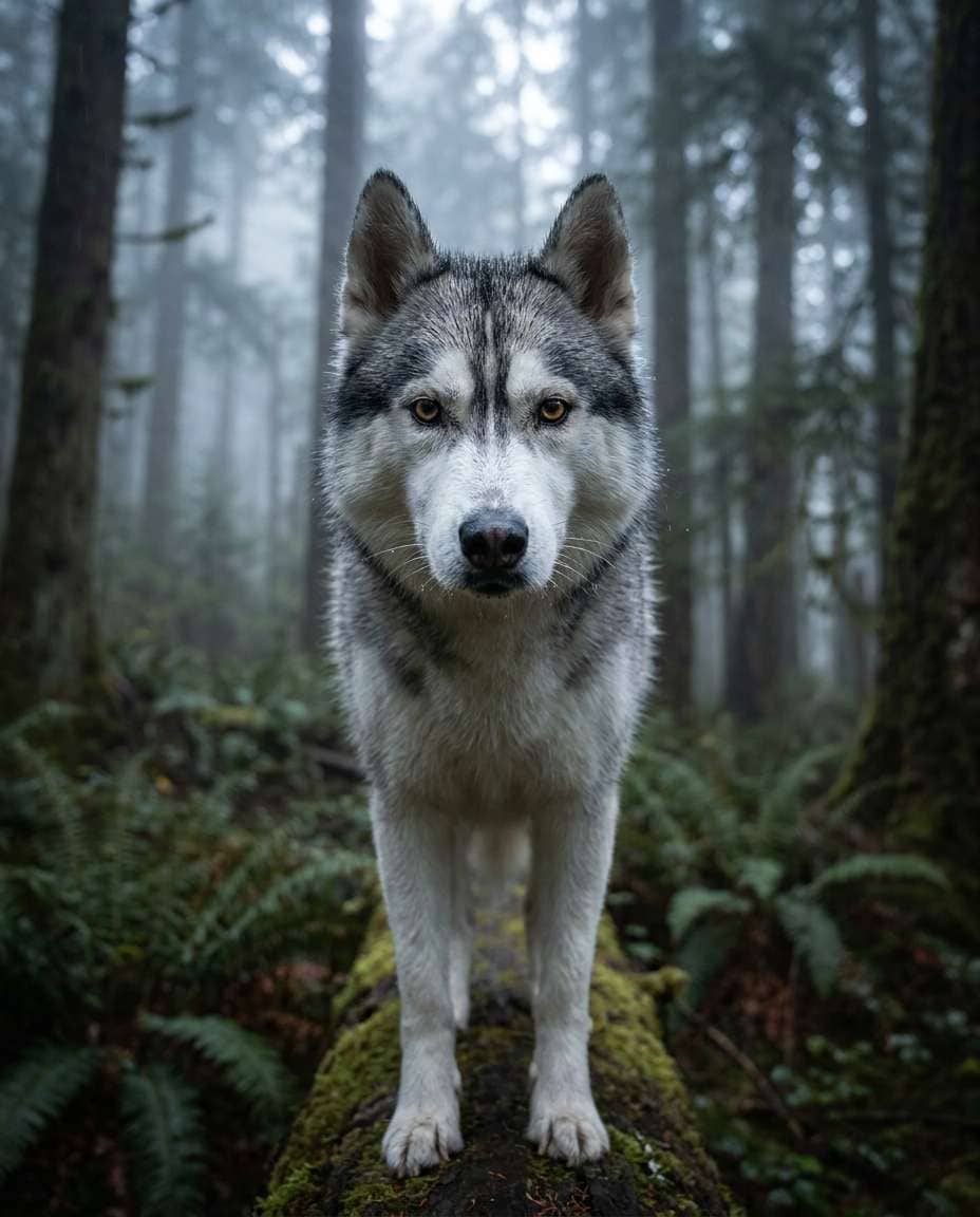 forest fog portrait photo