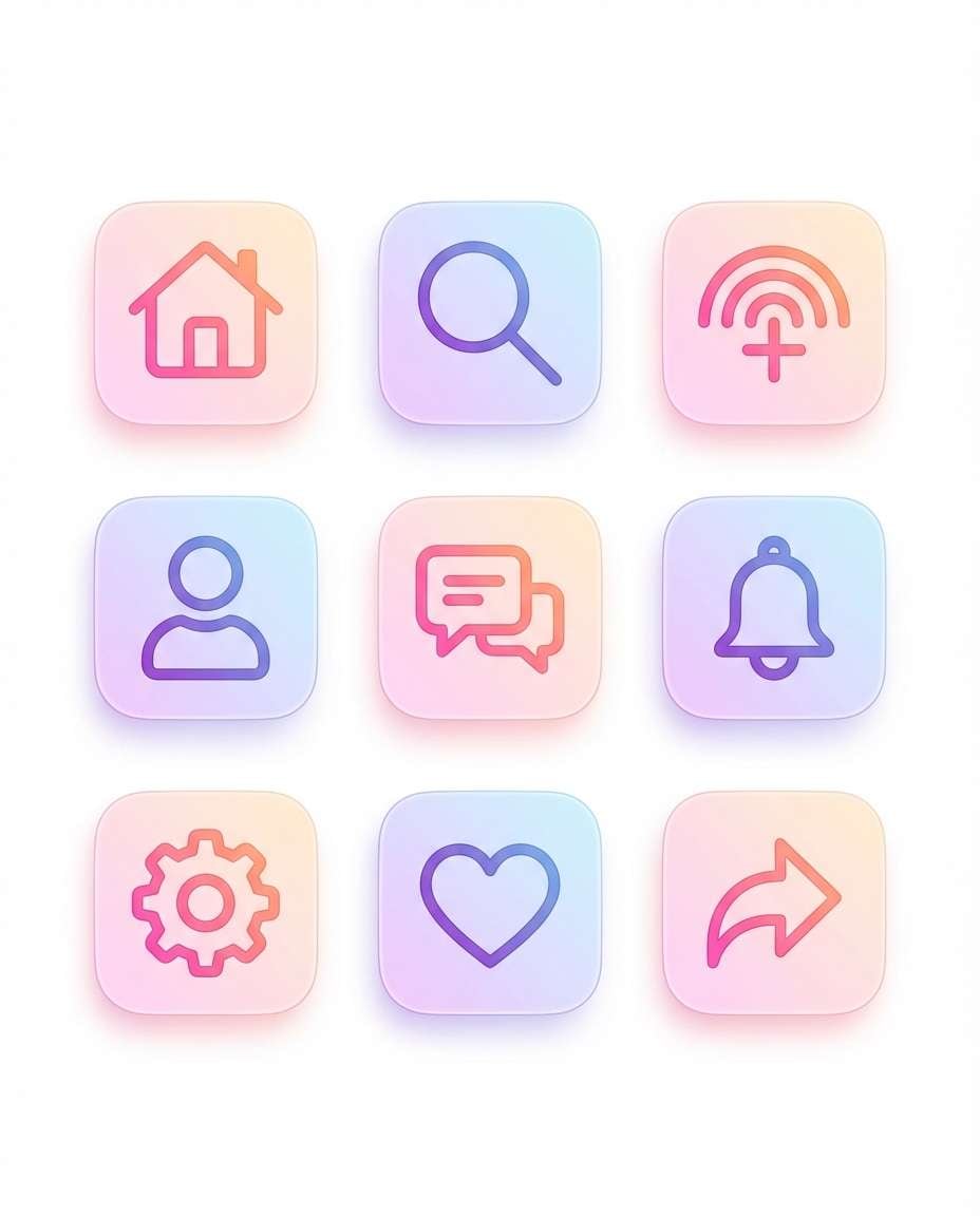 soft gradient icons photo