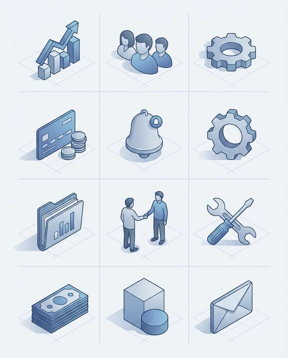 isometric dashboard icons photo
