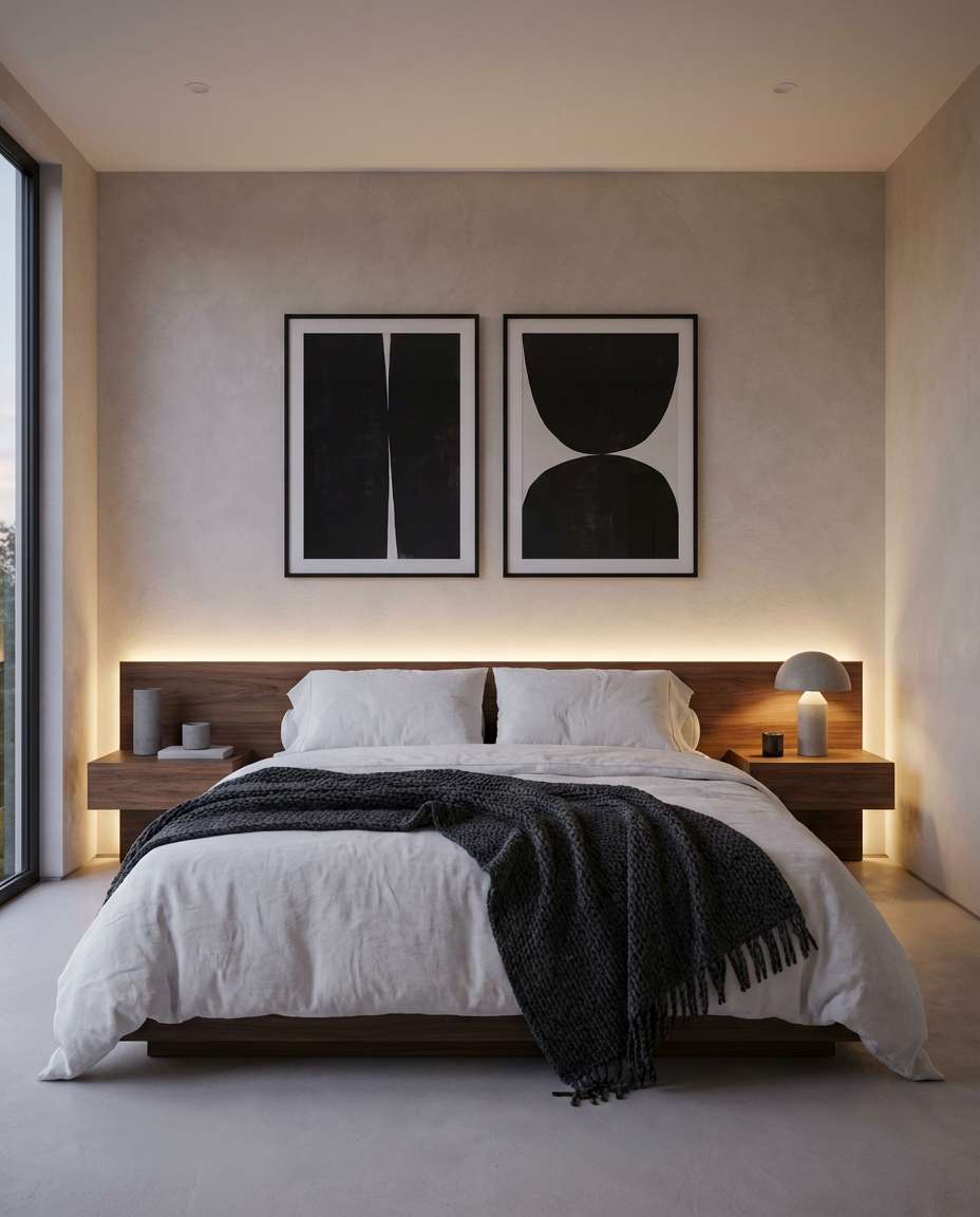 modern minimalist bedroom photo