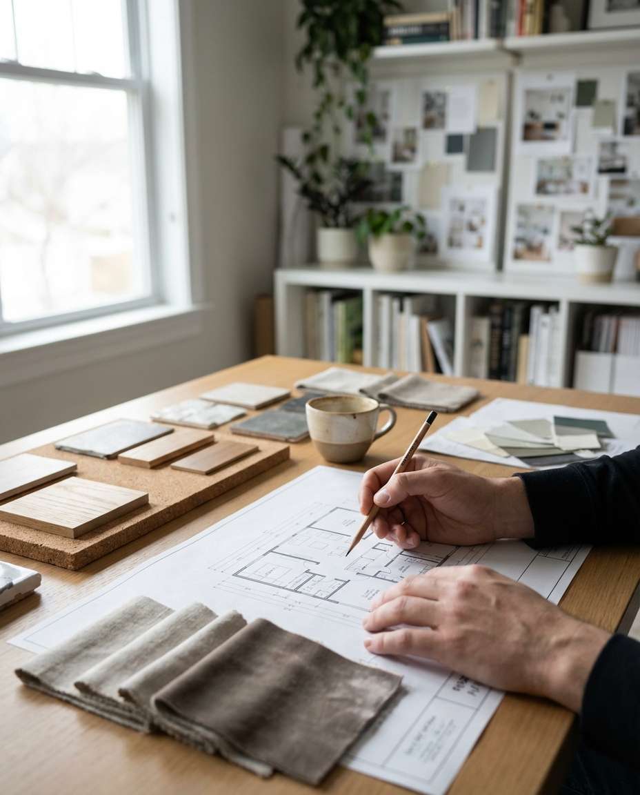 designer sketch to room photo