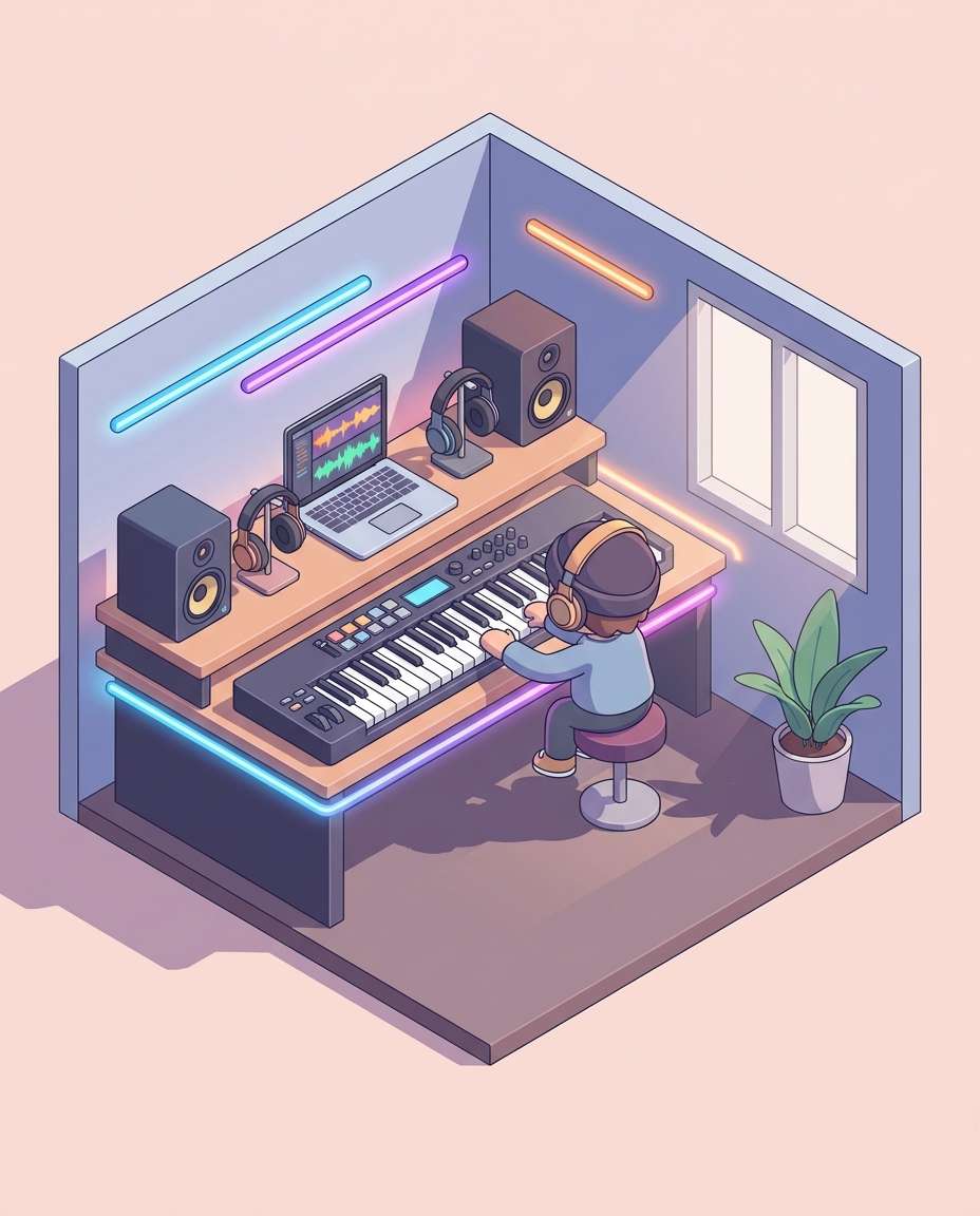 music production setup photo