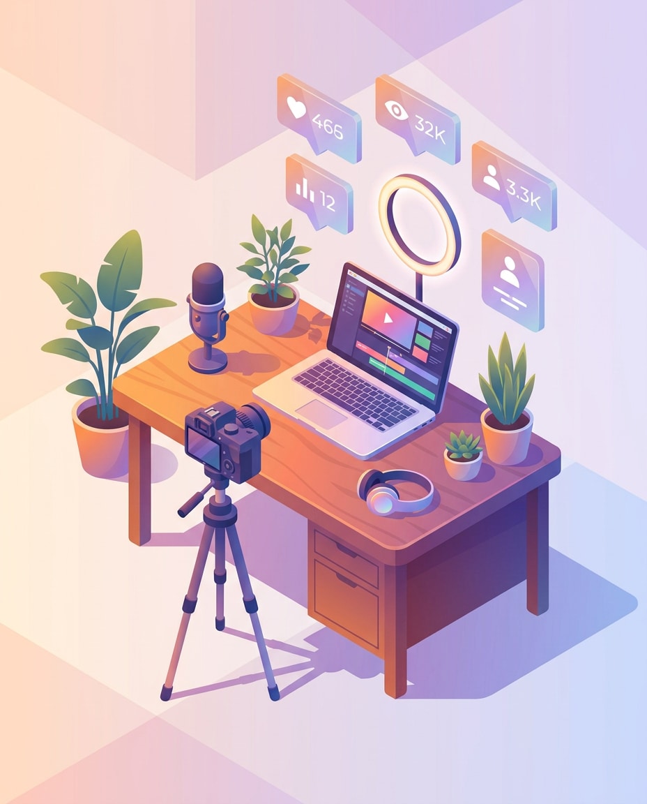 creator studio desk photo