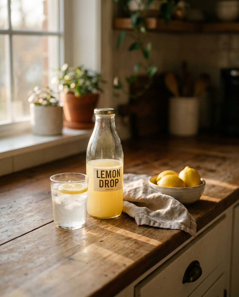 sunlit kitchen counter photo
