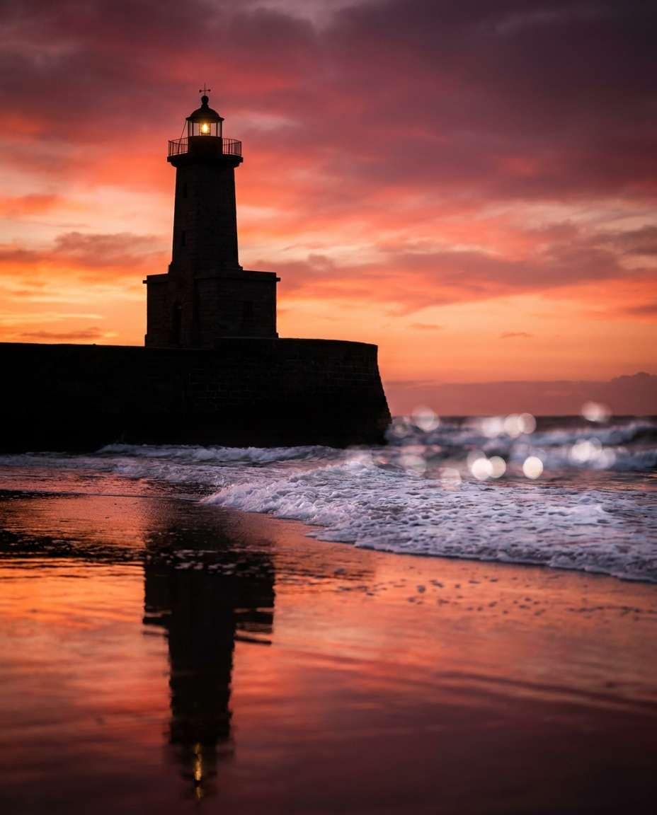 sunset silhouette glow photo