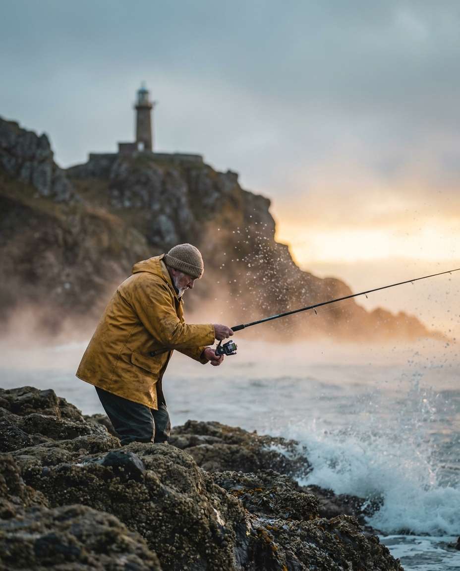 fisherman at dawn photo