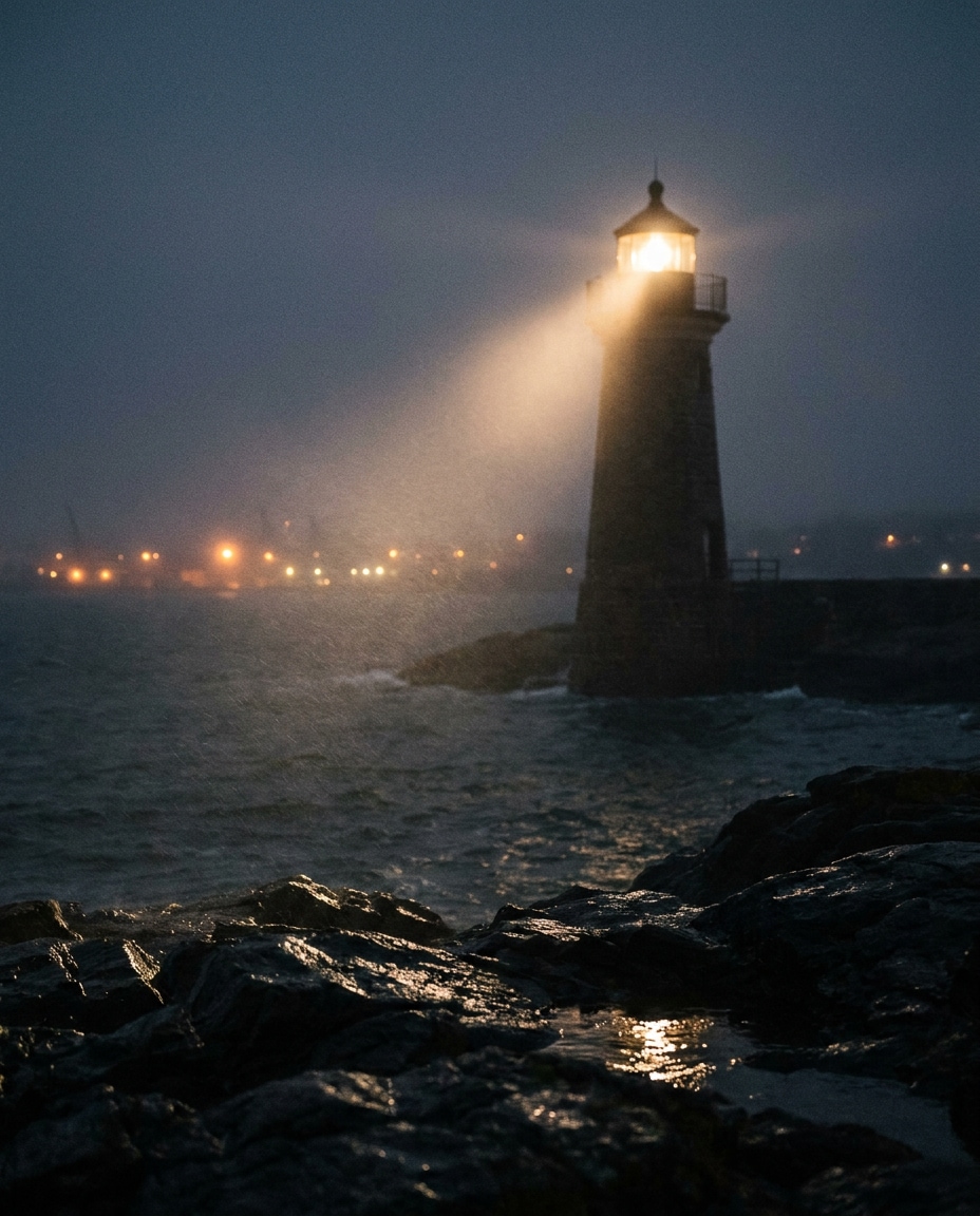 fog beam night photo