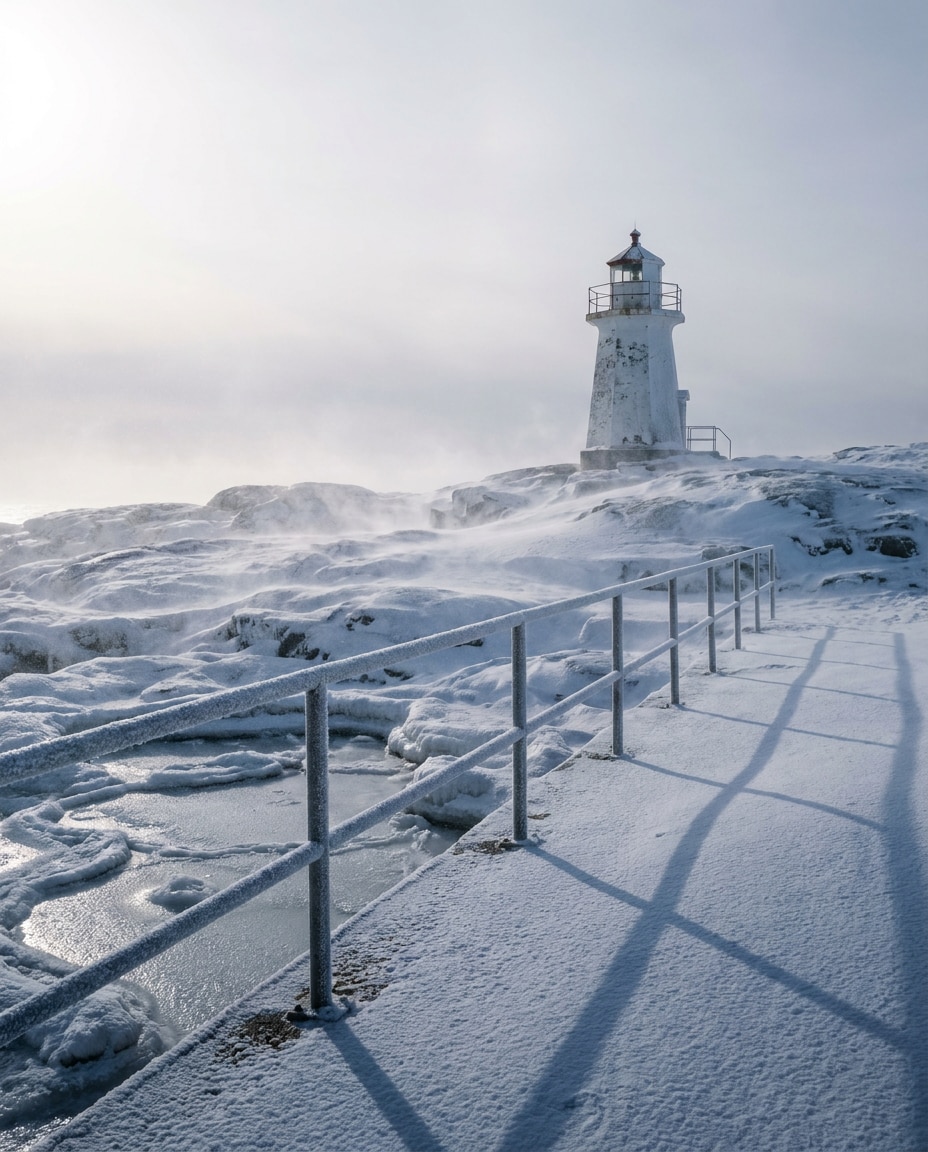 snowy winter coast photo
