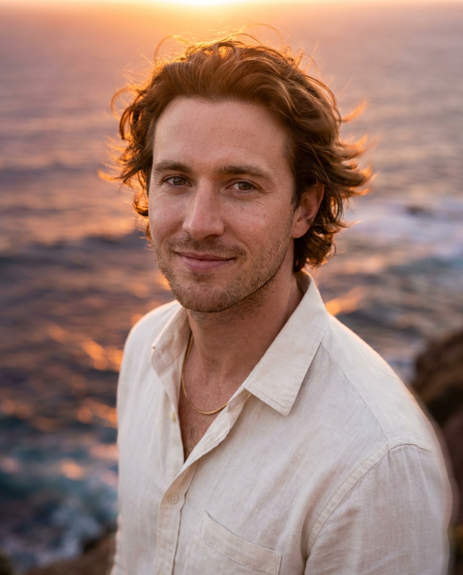 golden hour hair flow photo