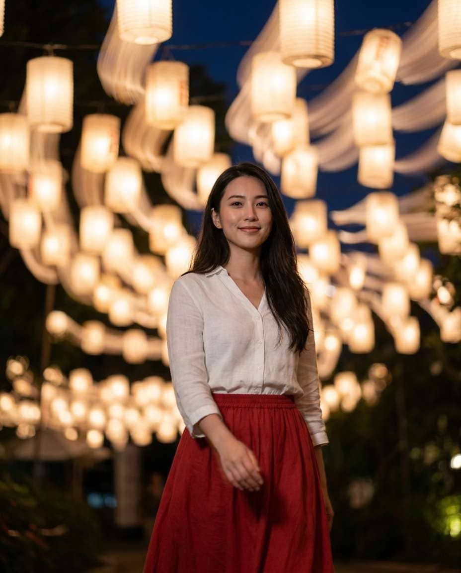 night garden lanterns photo