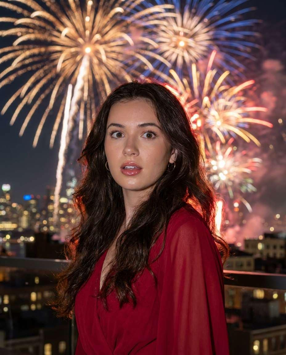 fireworks backdrop portrait photo