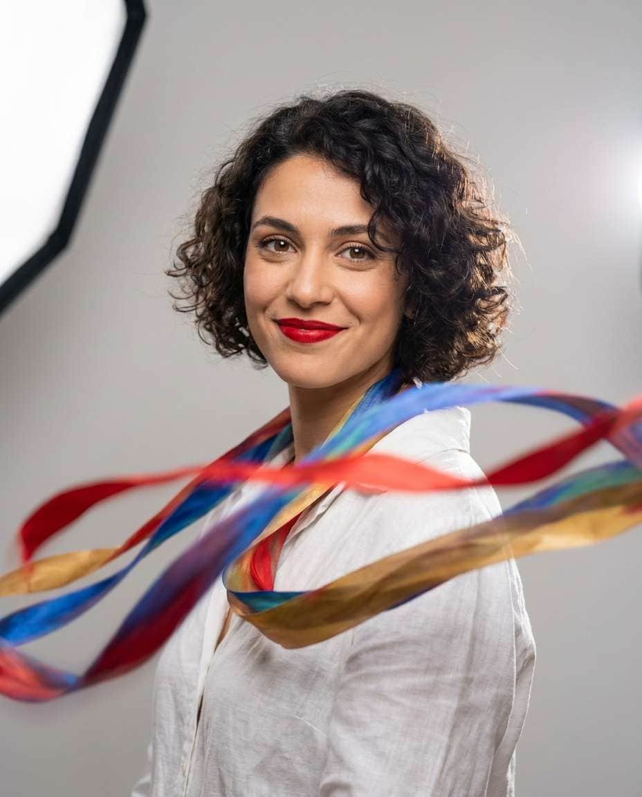 silk scarf spin photo