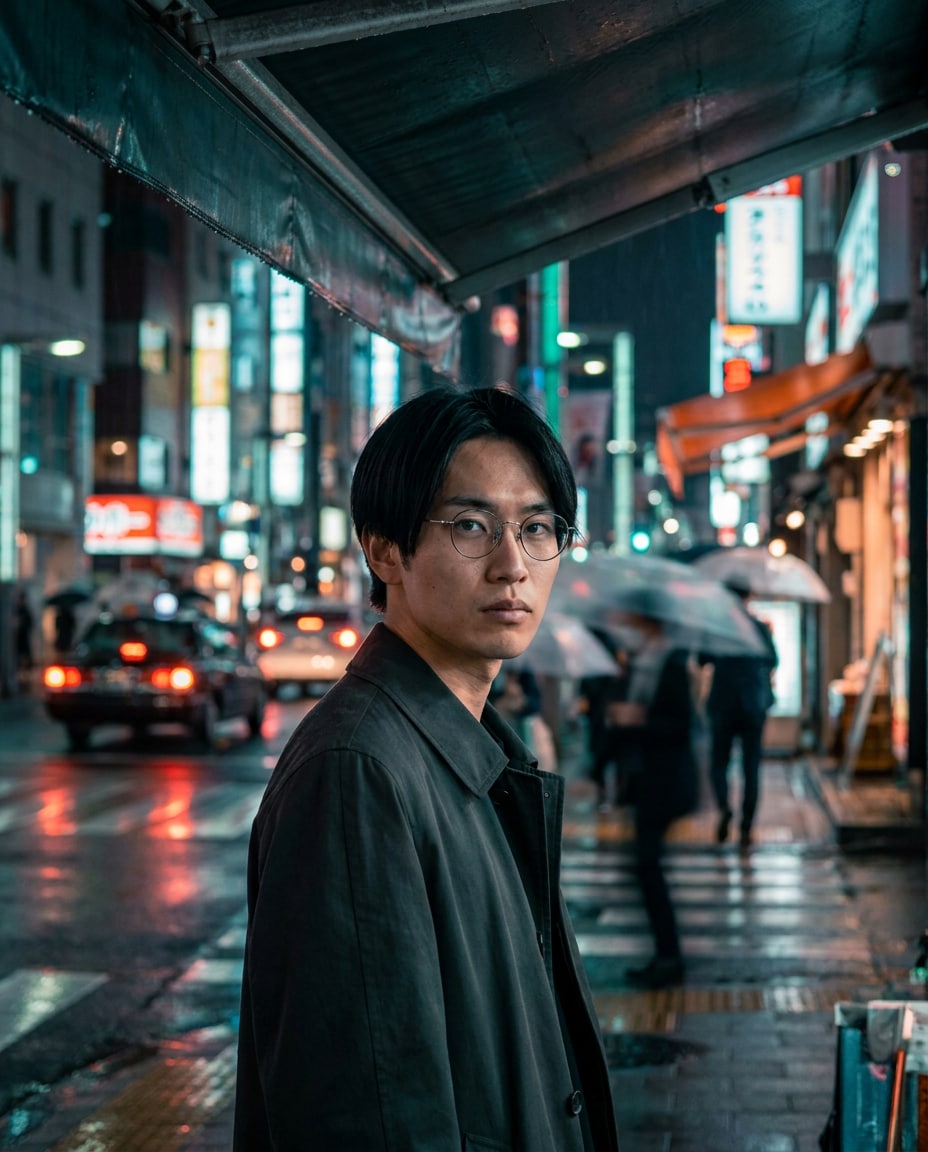 tokyo street light trails photo