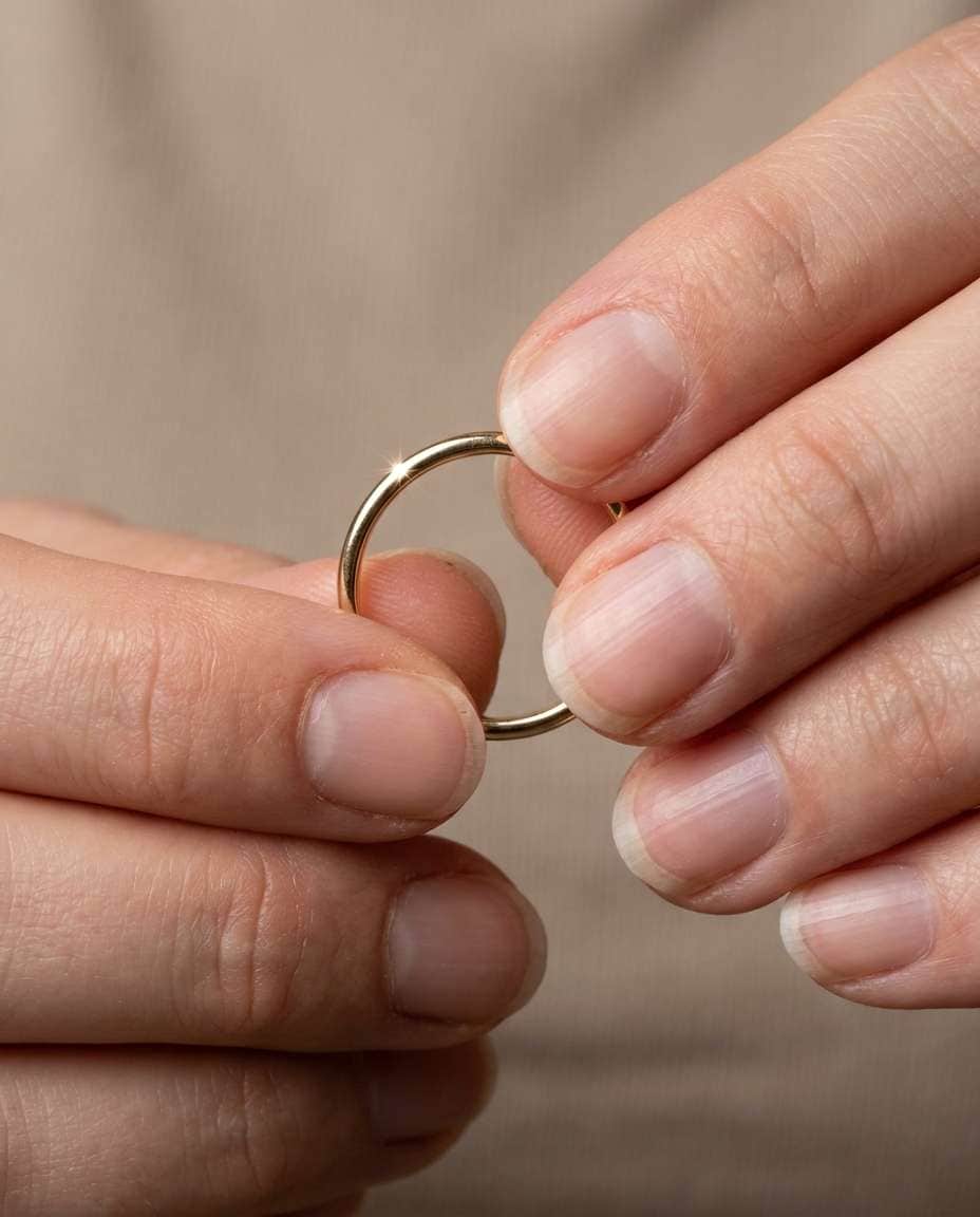 fingertips holding ring photo