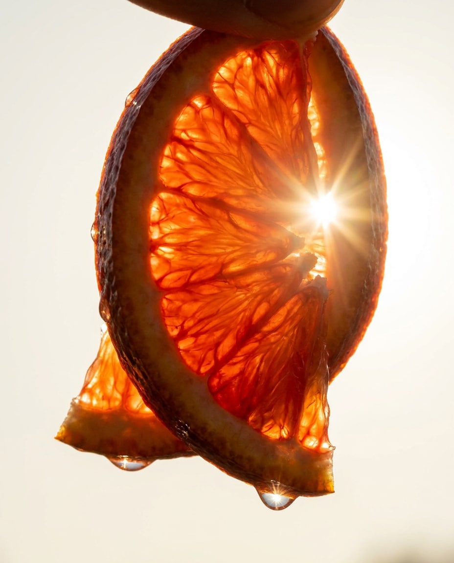 citrus backlit slice photo