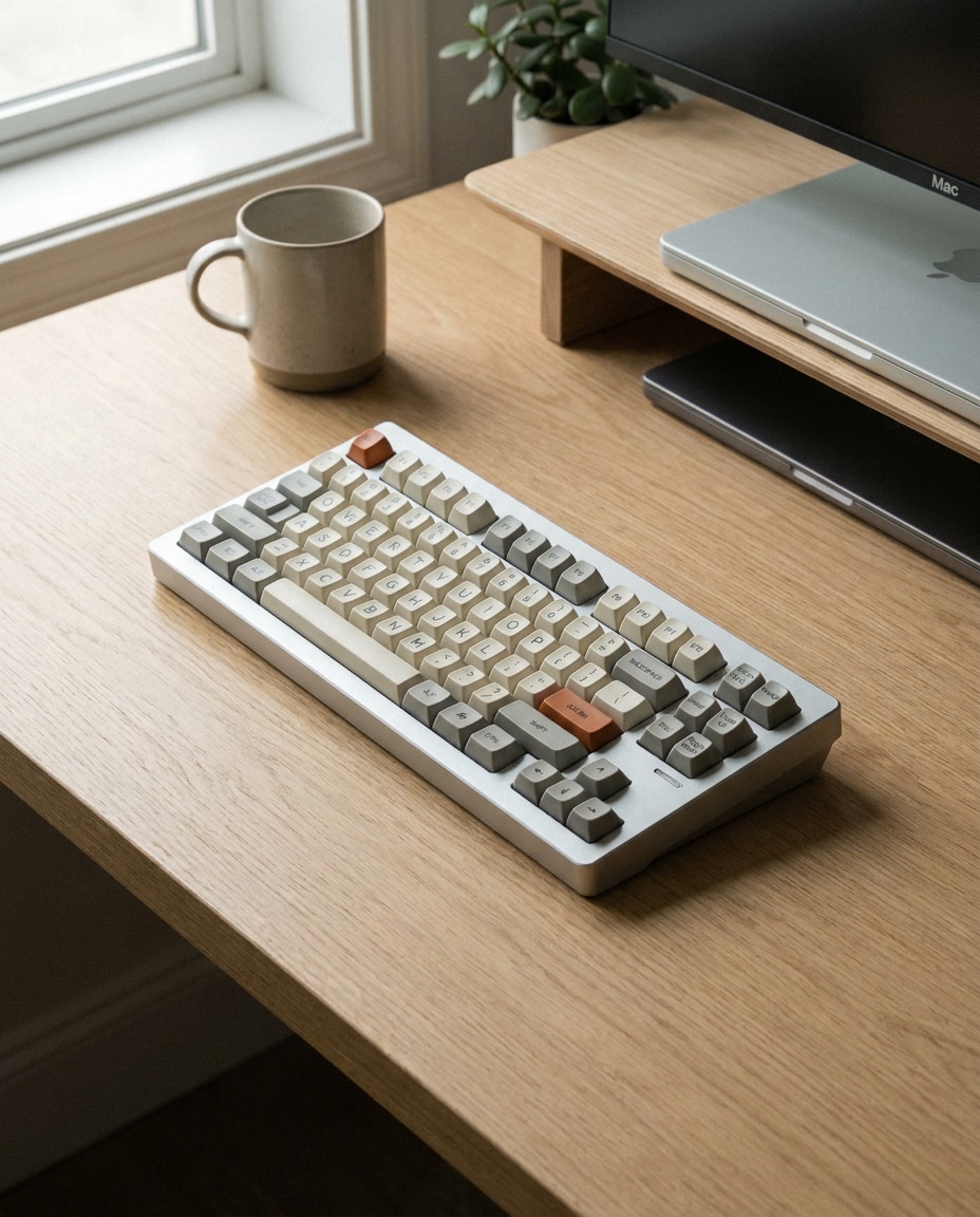 minimalist desk setup photo