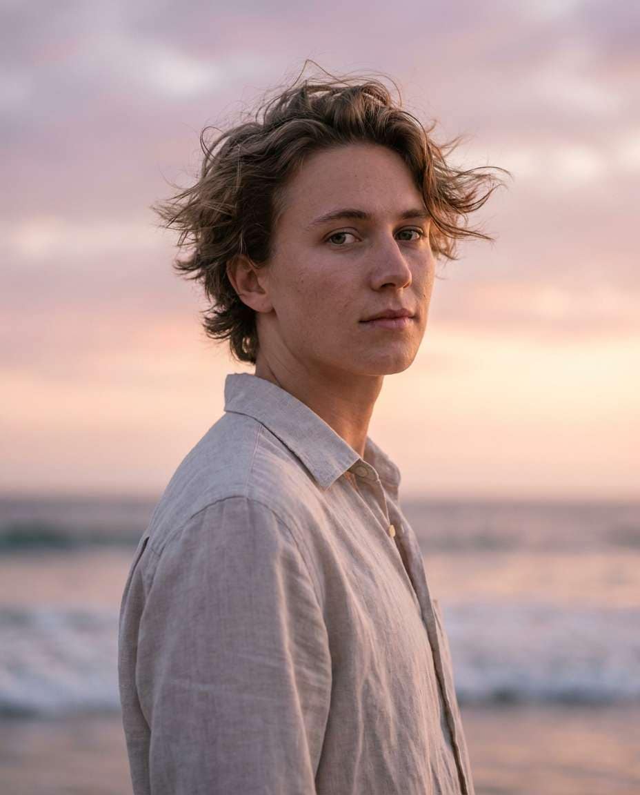 beach dusk portrait photo