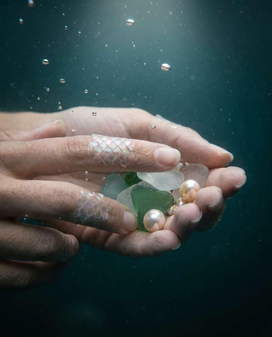 hands and pearl detail photo