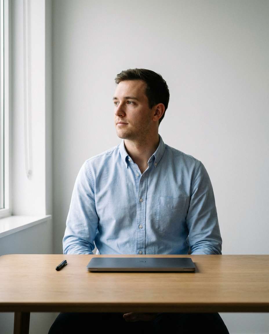 minimal workspace portrait photo