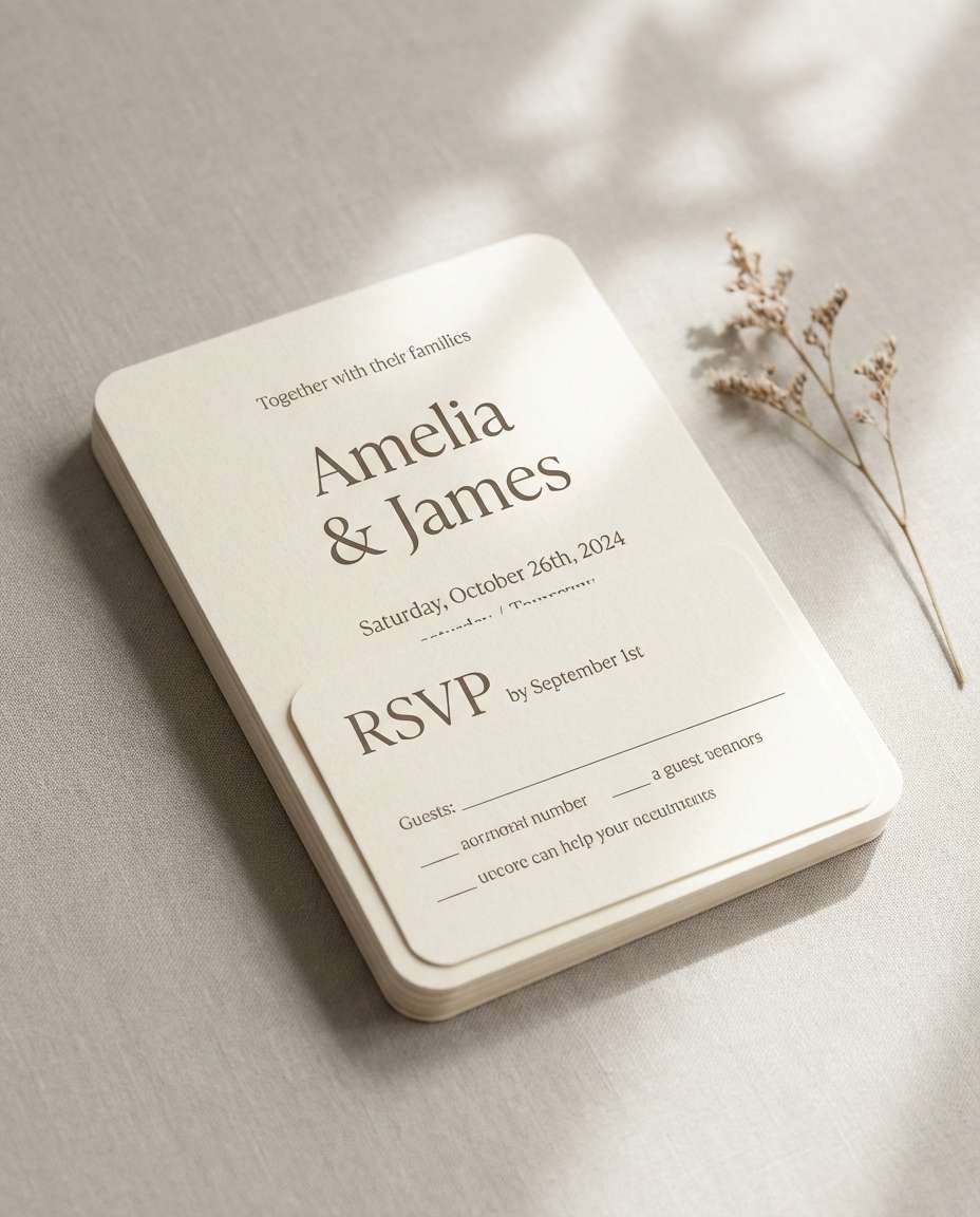 wedding invite minimal photo