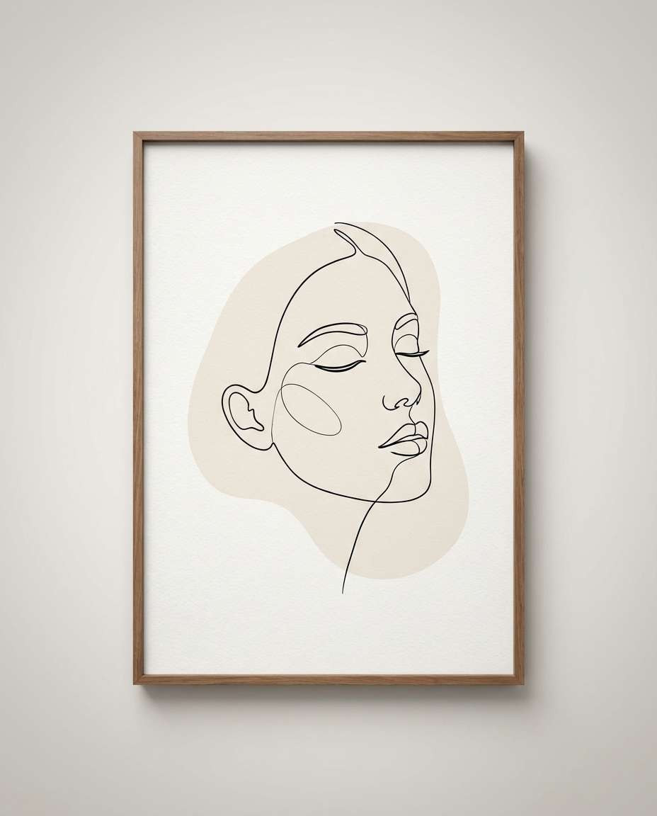 singleline face poster photo