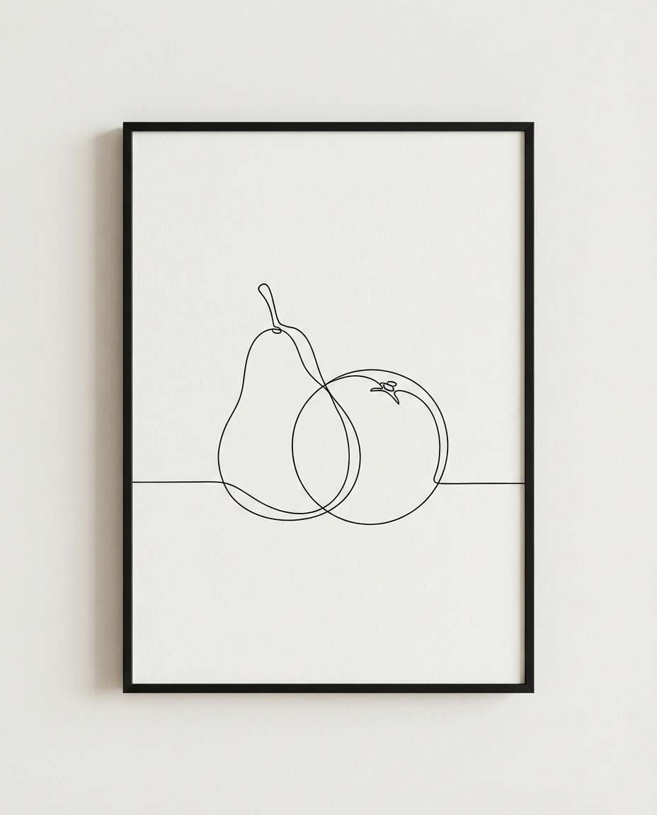 fruit still life outline photo