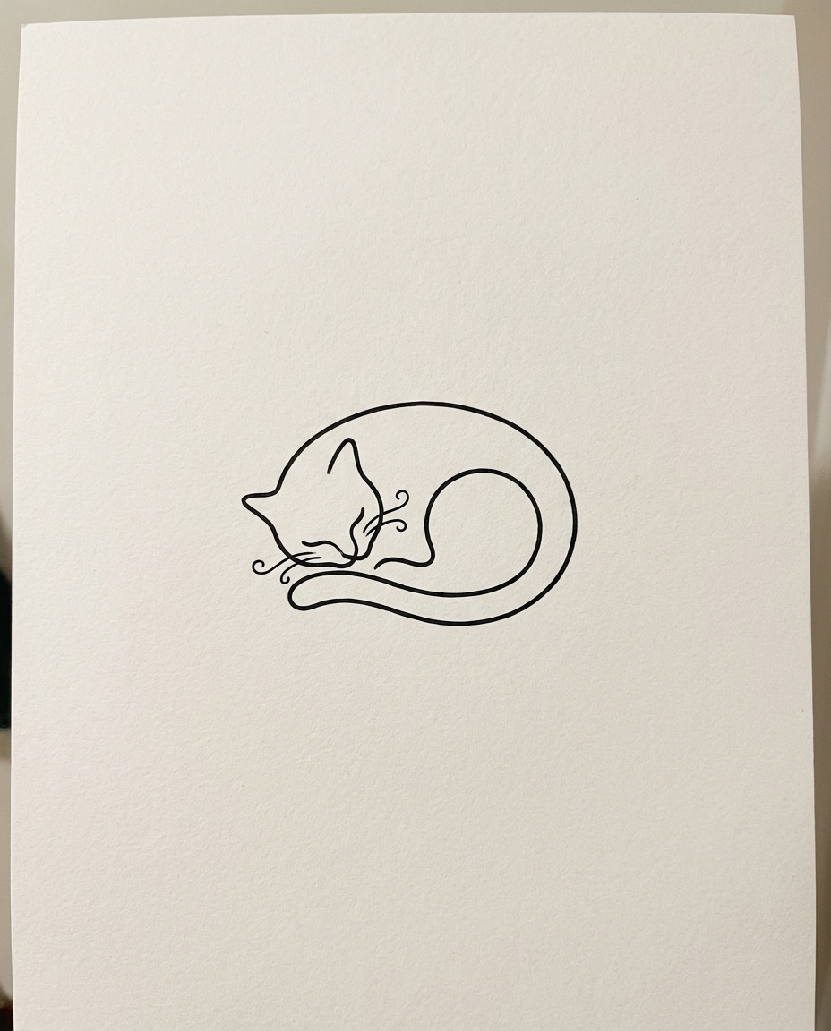 cat curl outline photo