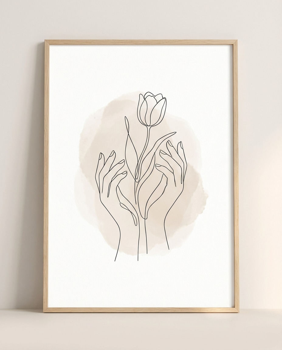 hands holding flower photo