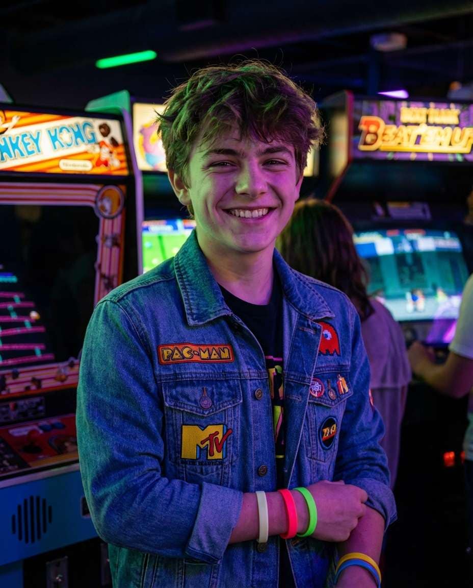 arcade glow portrait photo