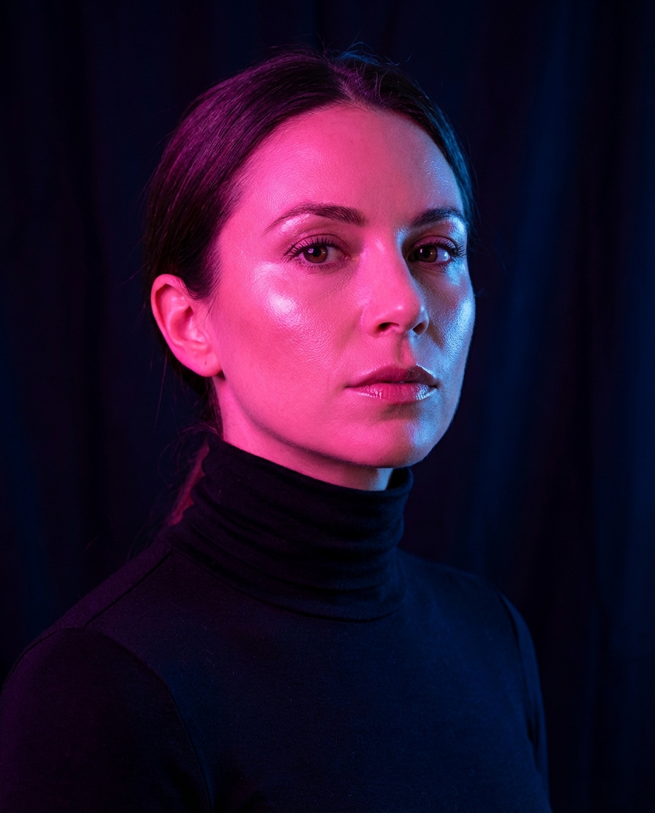 pink blue gel studio photo