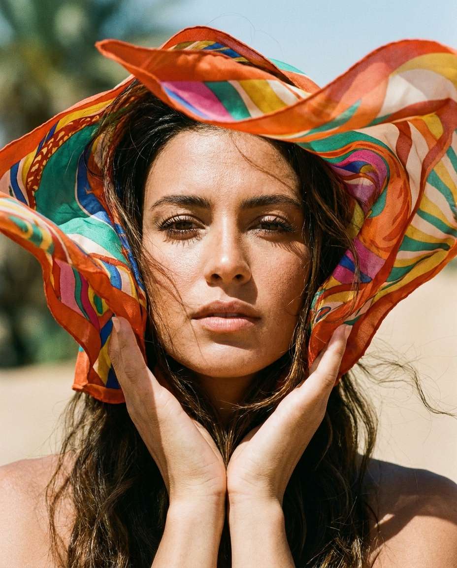 silk scarf wind photo