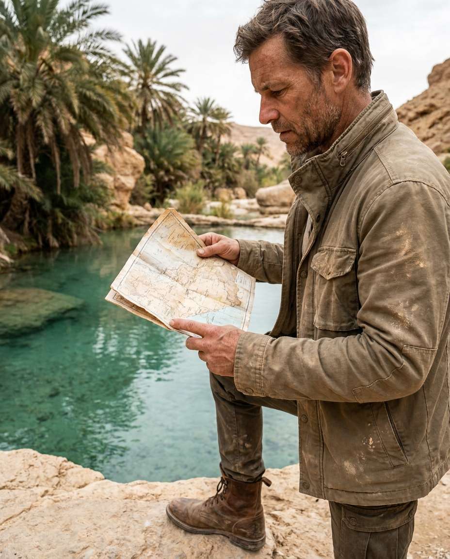 explorer with map photo