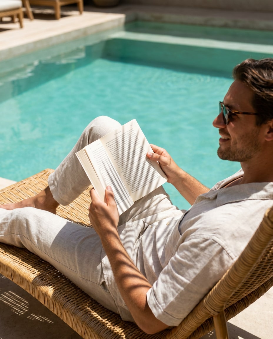 poolside reading photo
