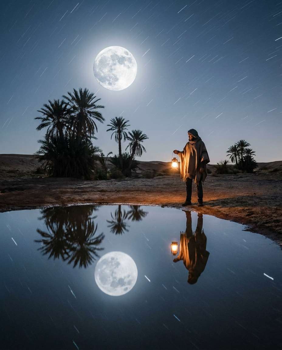 moonlit reflection photo