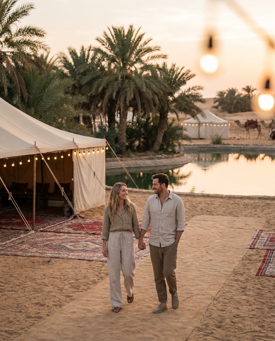 luxury desert camp photo