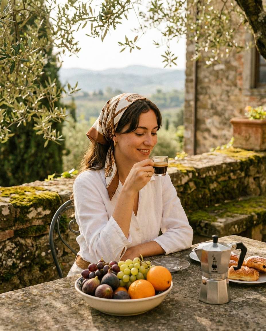 italian villa breakfast photo