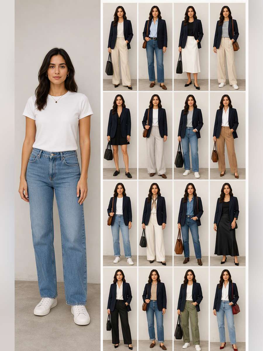 Blazer Mix-and-Match Board — illustrative image-to-image before and after
