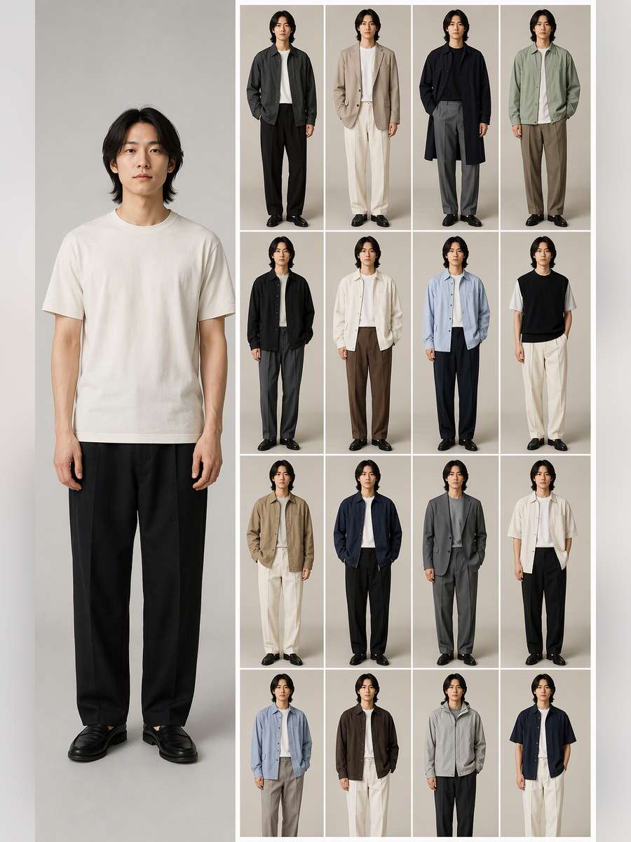 Gender-Neutral Smart Casual — illustrative image-to-image before and after
