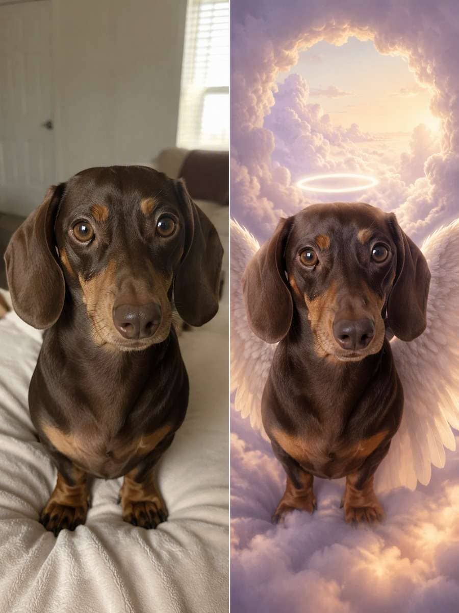 Cloud Arch Fine-Art Portrait: reference Before and AI-created remembrance After