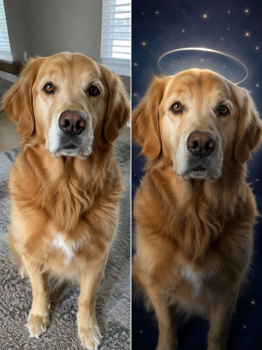 Night-Sky Halo Study: reference Before and AI-created remembrance After