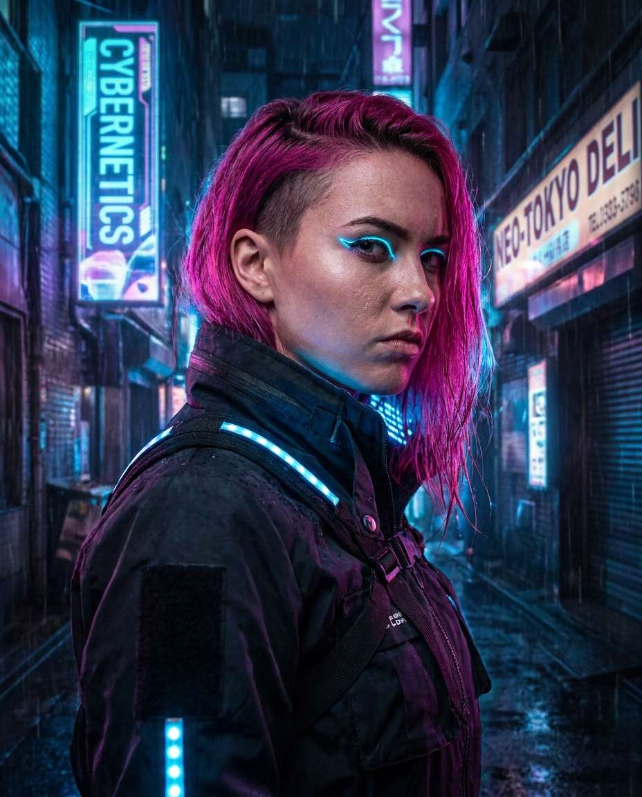 cyberpunk magenta photo