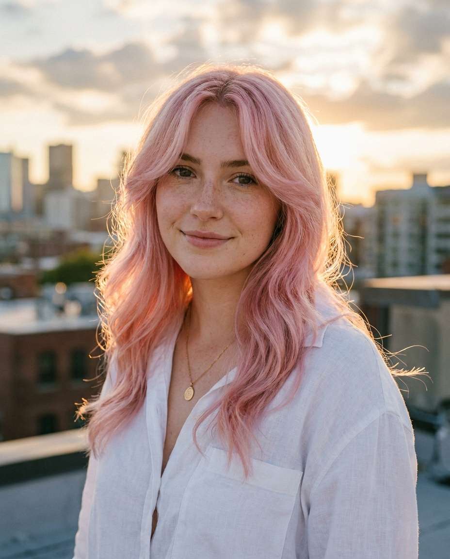 pastel rooftop glow photo