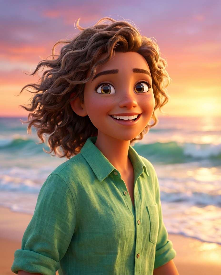 beach sunset smile photo