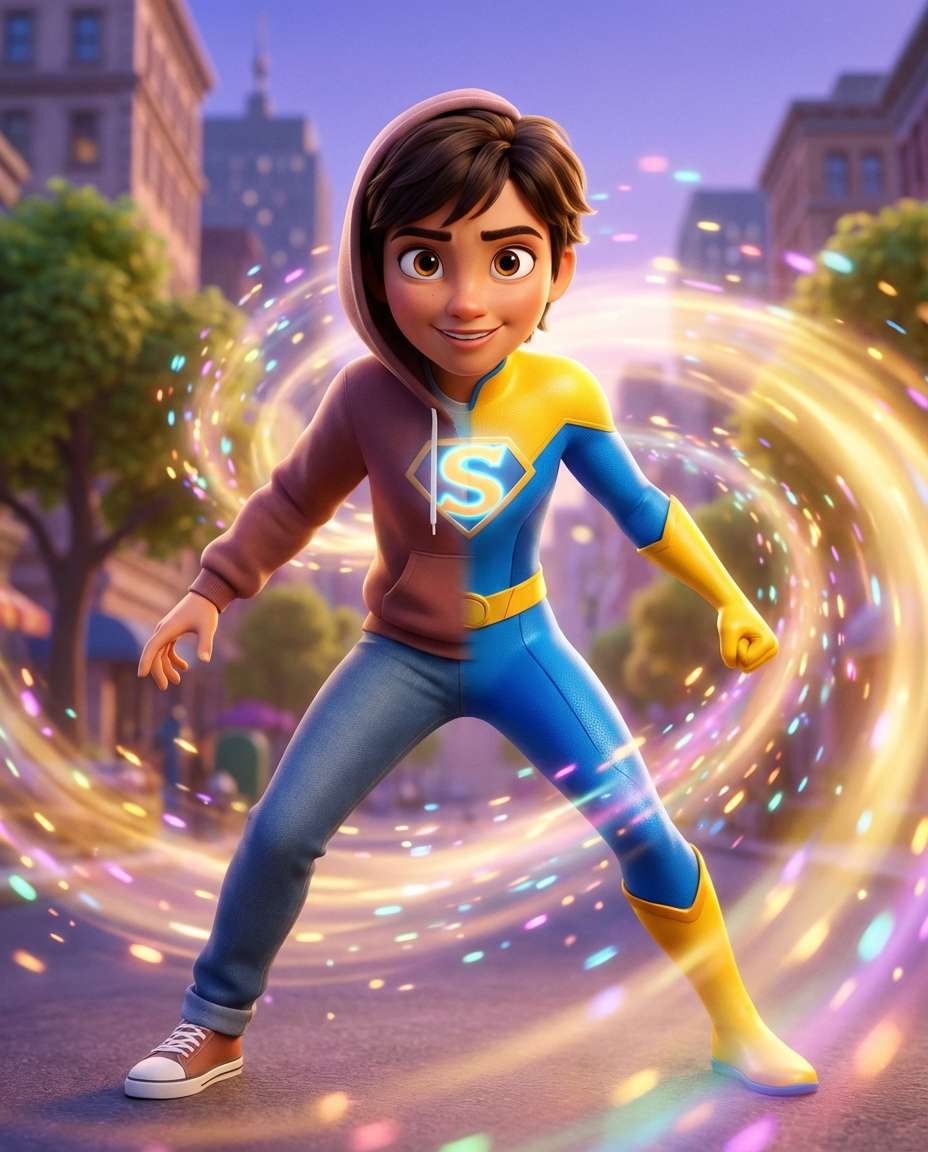 superhero reveal photo